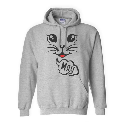 фото Толстовка худи серые coolpodarok мяу