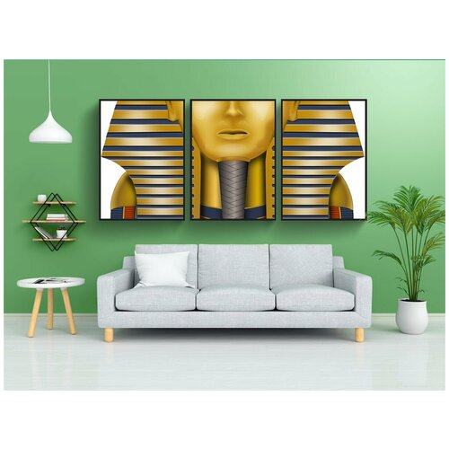 фото Набор модулных постеров для интерьера "тутанхамон, золотая маска, маска" 60x90 см. в тубусе, без рамки lotsprints