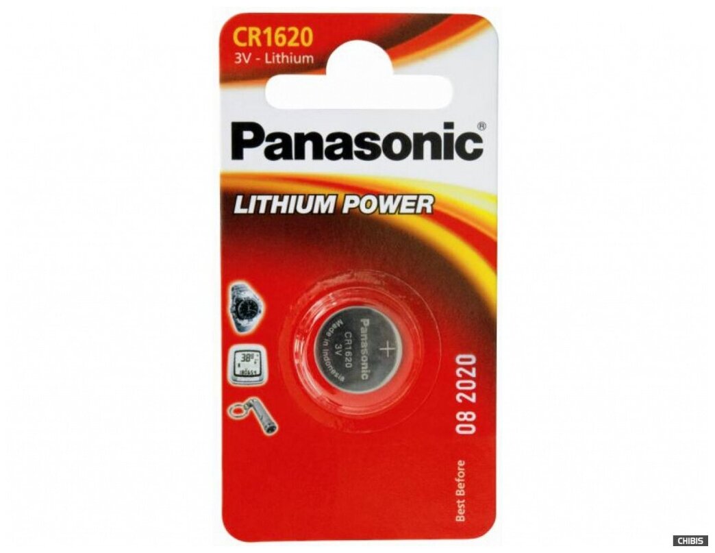 Батарейка Panasonic Lithium Power CR1620, 3 В BL1