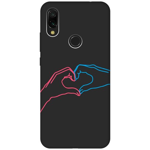 Матовый Soft Touch силиконовый чехол на Xiaomi Redmi 7, Сяоми Редми 7 с 3D принтом Fall in Love черный матовый soft touch силиконовый чехол на xiaomi redmi 6 сяоми редми 6 с 3d принтом fall in love черный