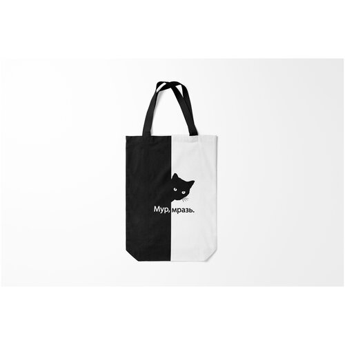 фото Сумка-шоппер / 31х42 см / прикольные надписи / нецензурные черный кот burnettie