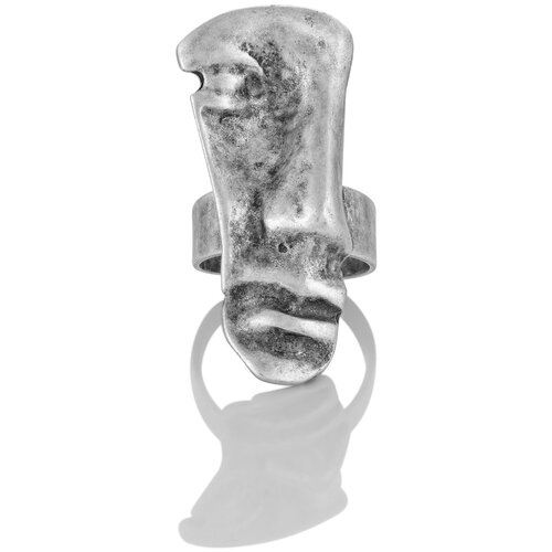 Кольцо L'attrice di base, серебряный дизайнерское кольцо с зеленым универсального размера с эффектом состаривания