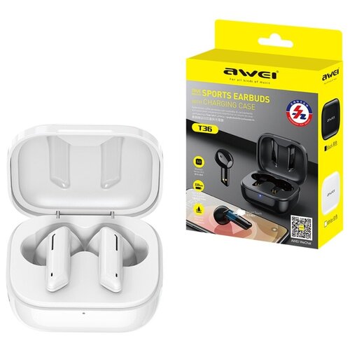 Наушники беспроводные Awei T36 белый 125000₽