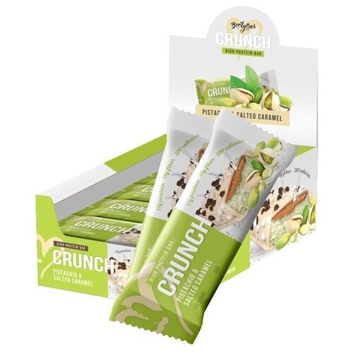 bootybar chocobar 40 г коробка 30 шт фисташка и шоколад Протеиновый батончик BootyBar Crunch, 960 г, фисташка и соленая карамель