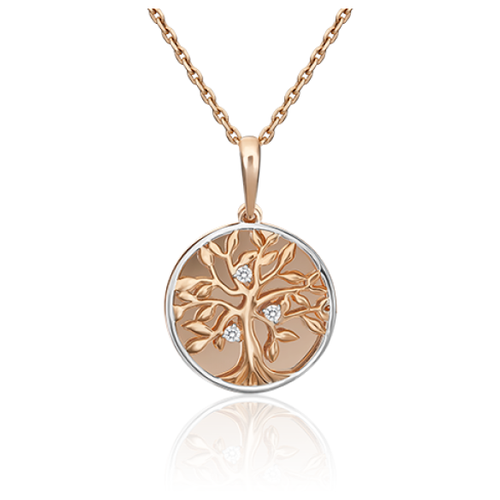 PLATINA jewelry Подвеска из красного золота с фианитом 03-3018-00-401-1110-66