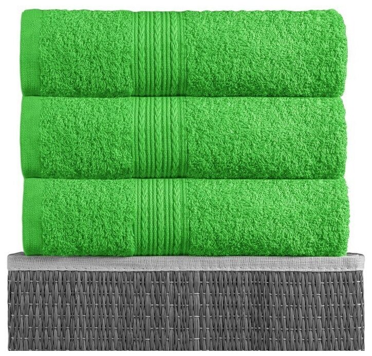 Полотенце махровое "BAYRAMALY"; Ярко-зеленый; размер 40 х 70