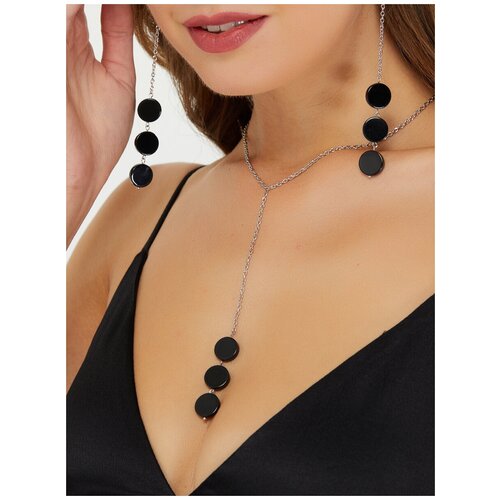 Комплект бижутерии Koshika, оникс, черный