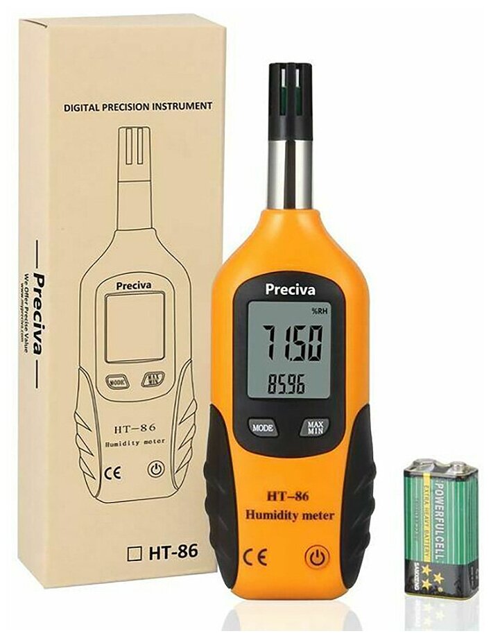 Прибор определяющий влажность HT-86 Цифровой измеритель температуры и влажности прибор для измерения влажности в помещении