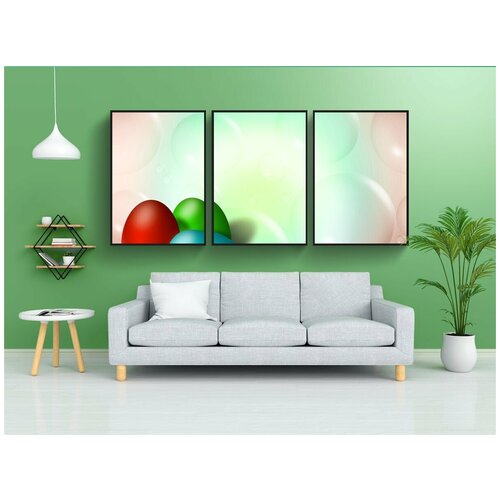 фото Набор модулных постеров для интерьера "пасхальное яйцо, пасхальный, украшение" 60x90 см. в тубусе, без рамки lotsprints