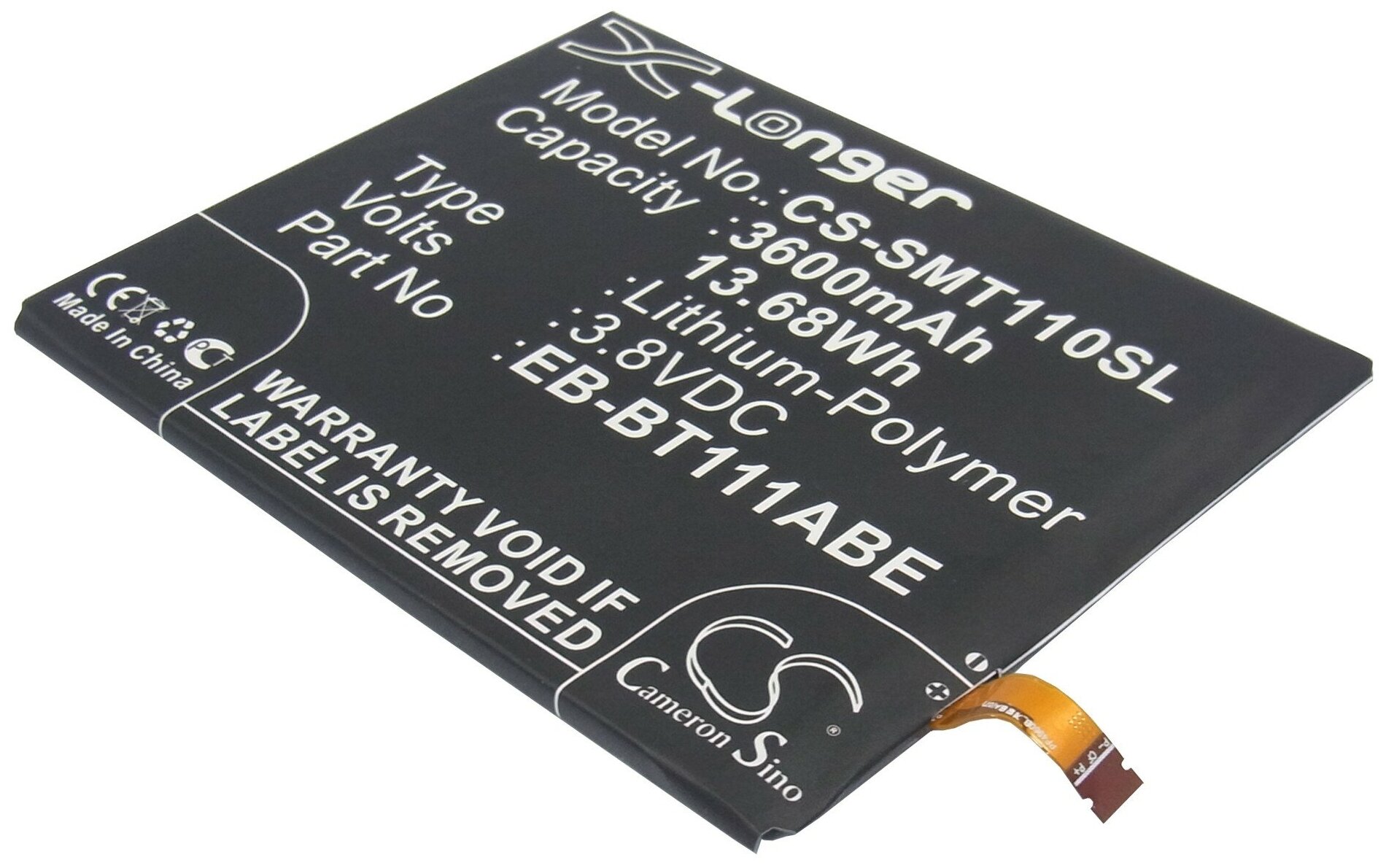Аккумулятор CameronSino CS-SMT110SL для планшета Samsung Galaxy Tab 3 7.0 Lite SM-T110, SM-T111 (EB-BT111ABE, EB-BT115ABC) 3600mAh