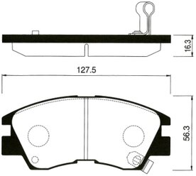 Дисковые тормозные колодки передние SANGSIN BRAKE SP1135 для Mitsubishi L200, Mitsubishi L300, Mitsubishi Delica, Mitsubishi Pajero (4 шт.)