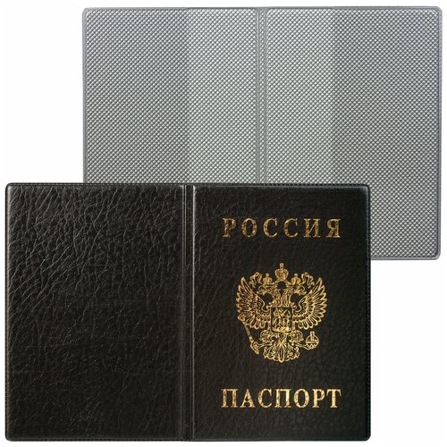обложка для паспорта дпс пвх тиснение герб красный Обложка для паспорта DPSkanc 235900, черный