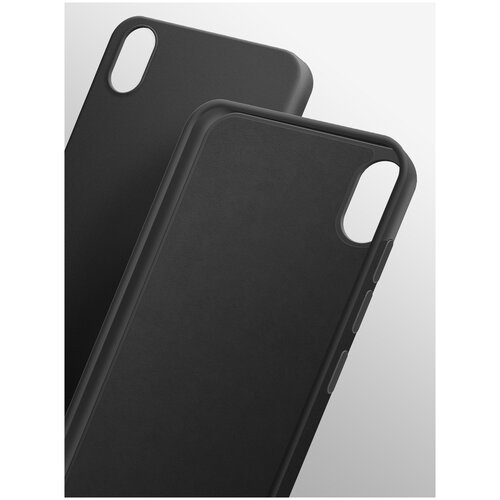 Чехол на Xiaomi Redmi 7А (Ксиоми Редми 7а) силиконовый бампер накладка с защитной подкладкой микрофибра черный, Brozo