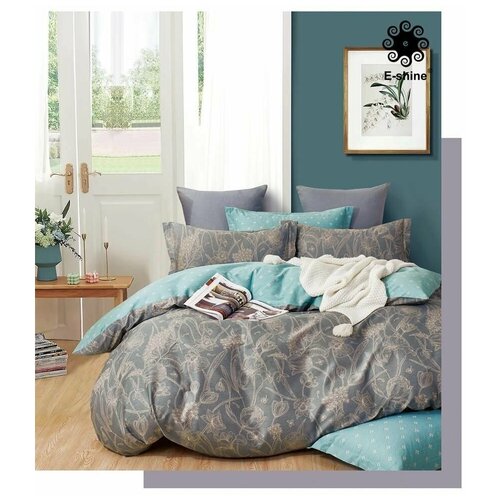 Комплект постельного белья E-shine, Сатин, 1,5 спальный, наволочки 70x70 (2 шт)