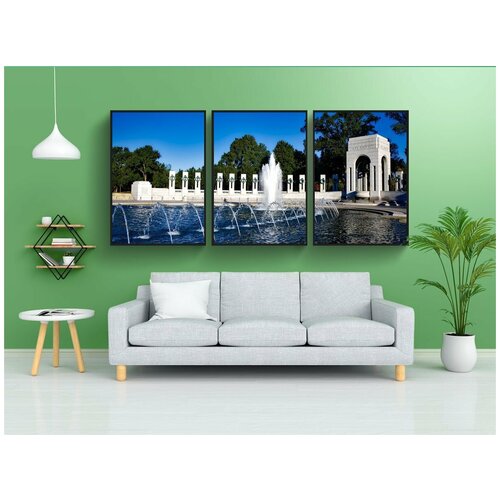 фото Набор модулных постеров для интерьера "ii мировой войны мемориал, вашингтон, округ колумбия" 60x90 см. в тубусе, без рамки lotsprints