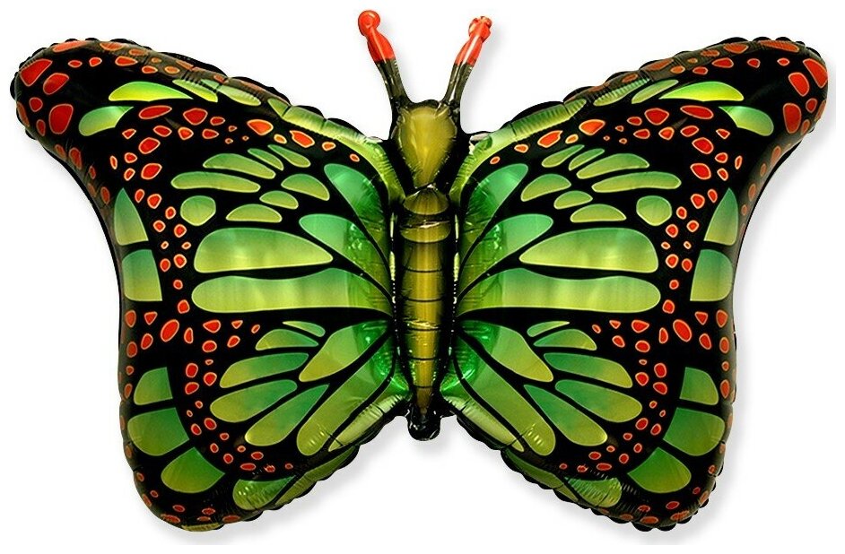 Шар (38'/97 см) Фигура, Бабочка-монарх, Зеленый, 1 шт.