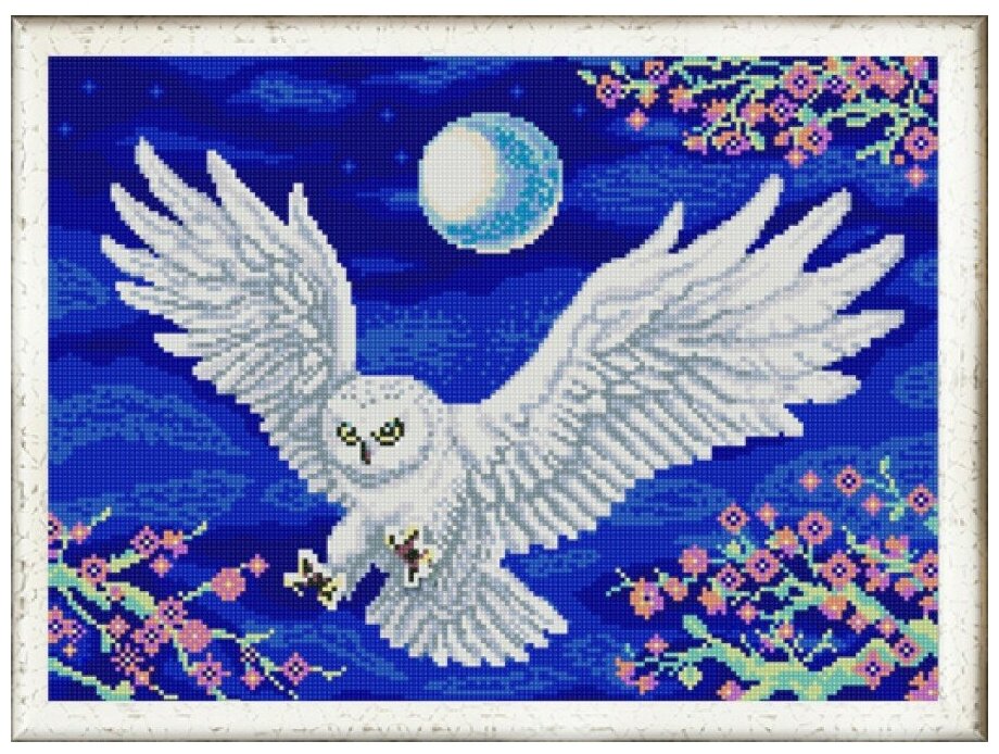 Рисунок на ткани Конёк (бисер), Летящая сова, 29*39 см (9994)