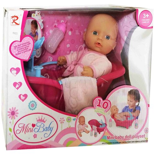 фото Игровой набор mini baby "кукла с ванной и аксессуарами" (звук) 8921 оск