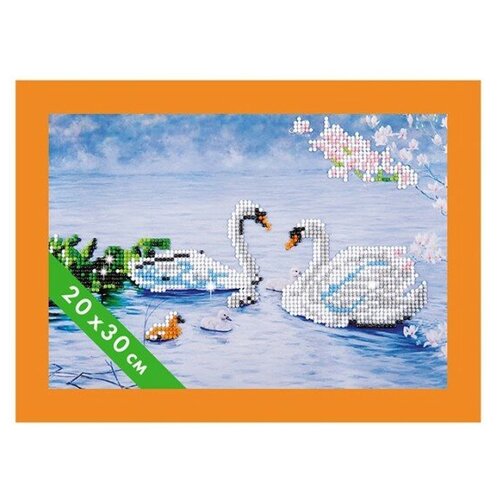 счастливы друг с другом Maxi Art Набор алмазной вышивки Лебеди MA-KN0261-5 20х30 см
