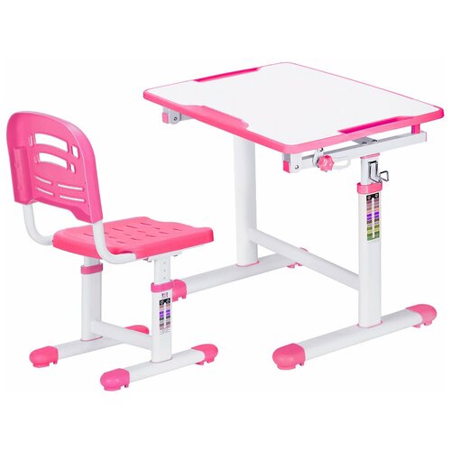 Комплект парта и стульчик Mealux EVO-07 розовый + подушка на стул
