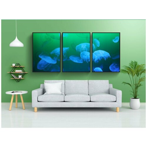 фото Набор модулных постеров для интерьера "медуза, морское животное, прозрачный" 60x90 см. в тубусе, без рамки lotsprints