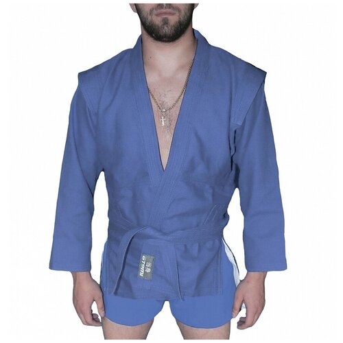 Куртка для самбо ATEMI с поясом, размер 170/48, синий