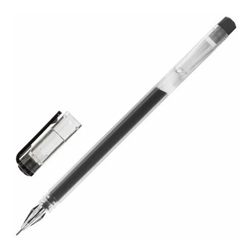 Ручка гелевая STAFF "Basic" GP-675 черная длина письма 1000 м игольчатый узел 0 5 мм линия письма 0 35 мм, 24 шт