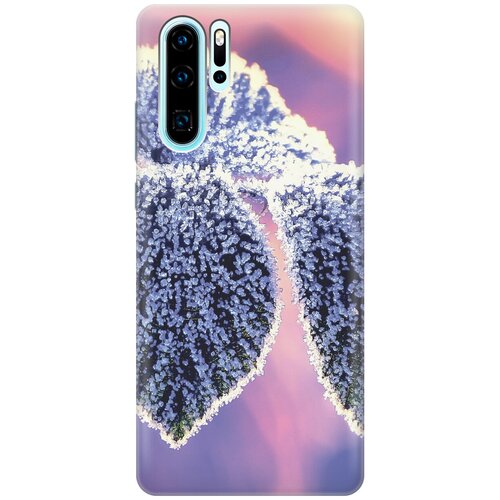 фото Силиконовый чехол на huawei p30 pro / хуавей п30 про с принтом "замерзшие листики gosso
