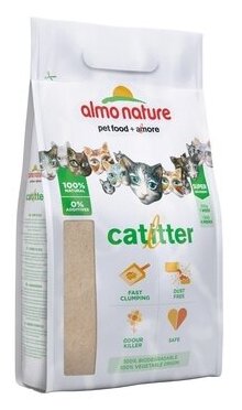 Almo Nature Cat Litter 100проц. Натуральный биоразлагаемый комкующийся наполнитель, 4,54 кг