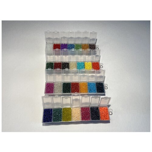 фото Набор бисера для рукоделия, плетения, создания украшений (28 цветов) радуга