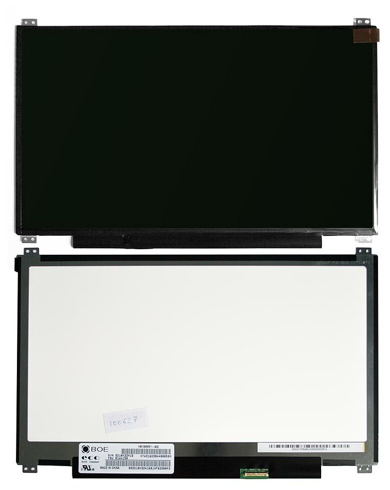 Матрица для ноутбука 13.3" 1366х768 WXGA 30 pin eDP Slim LED TN крепления сверху/снизу (уши) матовая. PN: HB133WX1-402
