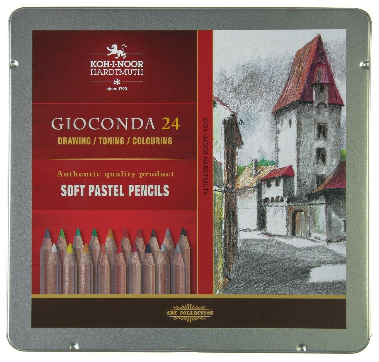 Koh-I-Noor Пастель сухая в карандаше набор 24 цветов, Koh-I-Noor Soft GIOCONDA 8828