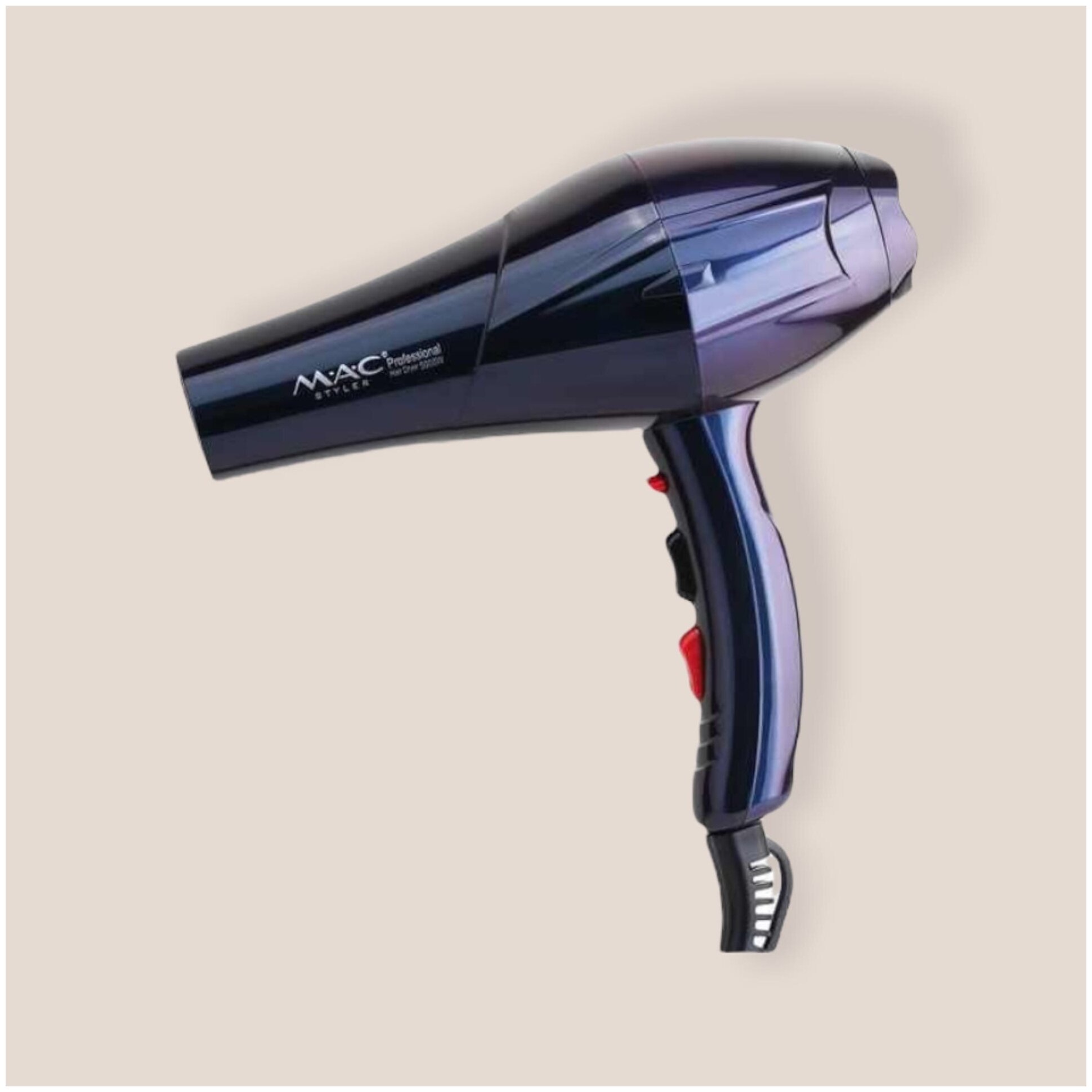 Профессиональный фен для волос M.A.C MC-6674 Styler 5000w синий , Женский ионный Легкий фен для укладки в домашних условиях с керамическим покрытием