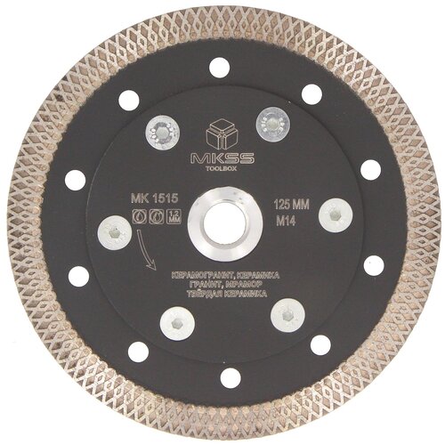 Алмазный диск 125мм с фланцем M14 Х-тип MKSS алмазный гальванический диск 125мм с фланцем m14 mkss