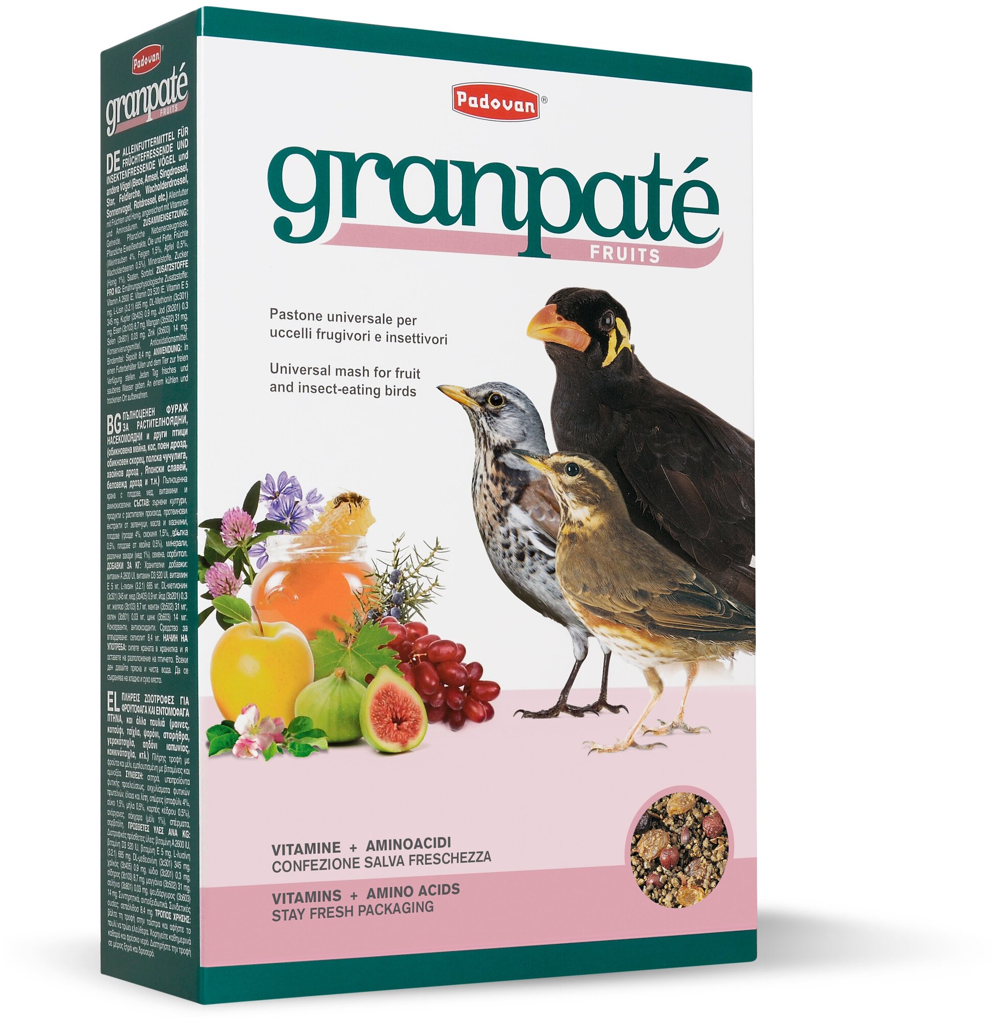 PADOVAN GRANPATEE FRUITS корм для насекомоядных птиц с фруктами (1 кг)