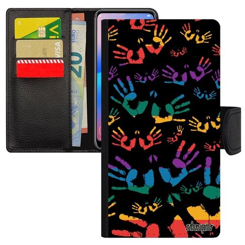 фото Защитный чехол-книжка на телефон // xiaomi mi 8 // "отпечаток ладони" дизайн след, utaupia, цветной