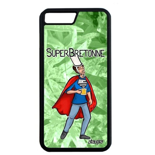 фото Противоударный чехол на смартфон // apple iphone 8 plus // "супербретонка" смешной герой, utaupia, светло-зеленый