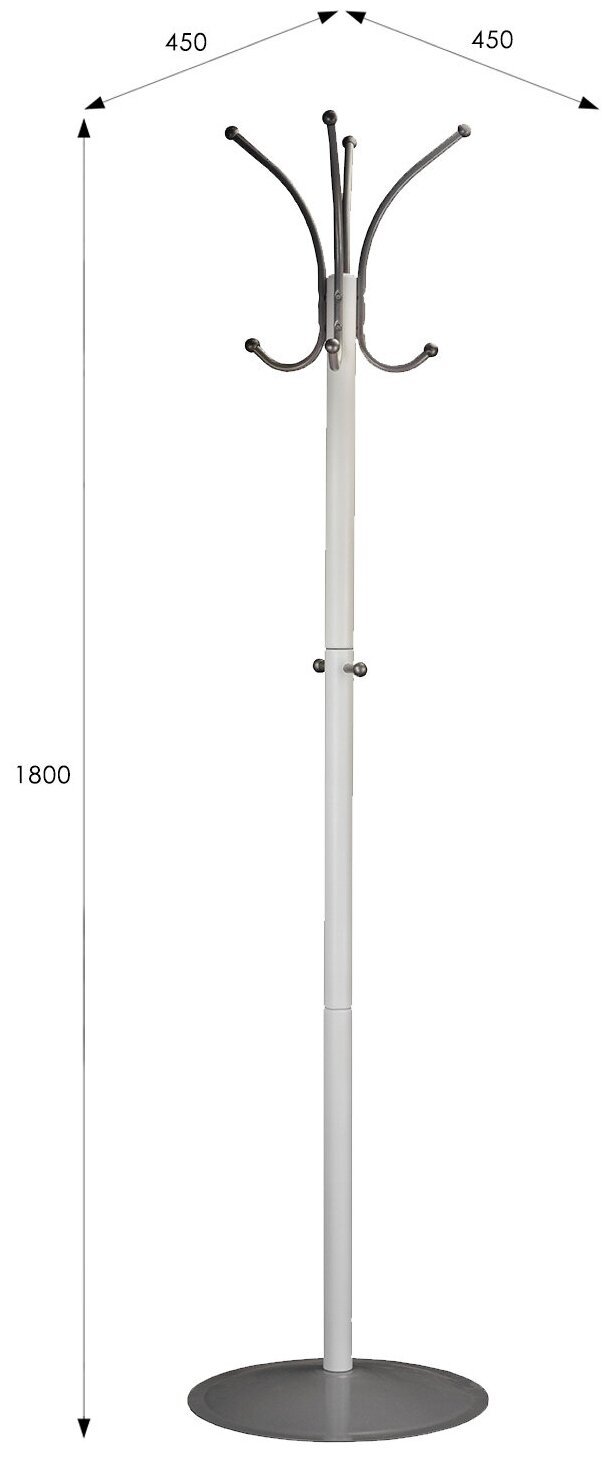 Вешалка напольная Декарт 541 металлик/ белый - фотография № 4