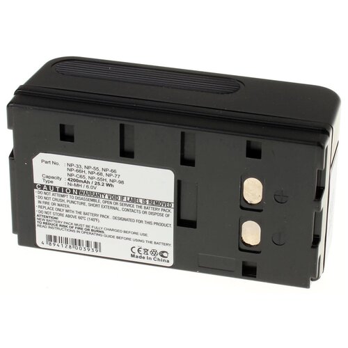 Аккумуляторная батарея iBatt 4200mAh для Panasonic PV-17, NV-G3, PV-21, PV-42, PV-41, PV-53, NV-S5, NV-G303, NV-S78, PV-10B, PV-362, NV-S6E, NV-S700, PV-L606