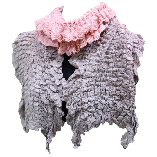 Шарф Crystel Eden,140х25 см, серый, розовый шарф crystel eden с бахромой 200х60 см серый розовый