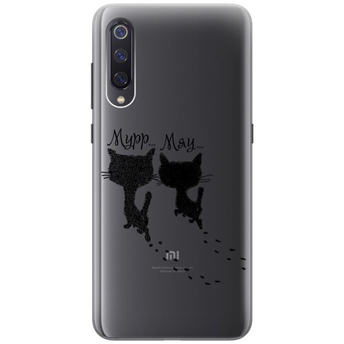 фото Ультратонкий силиконовый чехол-накладка transparent для xiaomi mi 9 с 3d принтом "kittens and trails" gosso