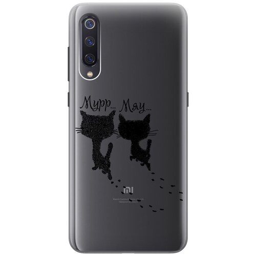 Ультратонкий силиконовый чехол-накладка Transparent для Xiaomi Mi 9 с 3D принтом Kittens and trails ультратонкий силиконовый чехол накладка для xiaomi redmi 6a с 3d принтом kittens and trails