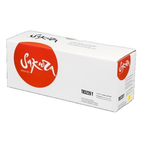 Картридж SAKURA TK-5220Y для Kyocera Mita ECOSYS p5020cdn/ p5021cdw/ m5221cdn/ m5521cdw, желтый, 1 200 к. картридж sakura crg054y 1200 стр желтый