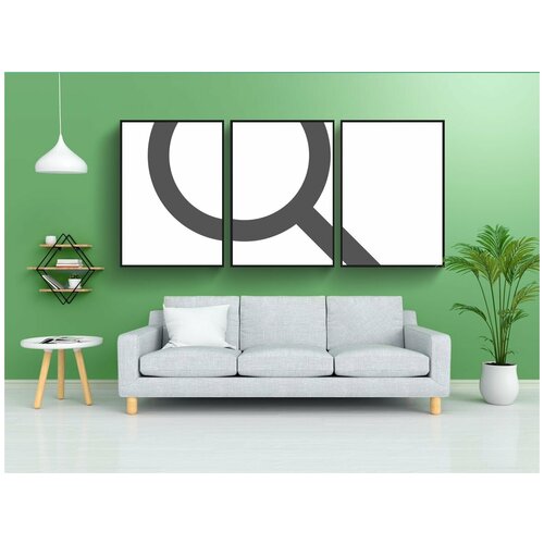 фото Набор модулных постеров для интерьера "увеличительное стекло, стремиться, строка поиска" 60x90 см. в тубусе, без рамки lotsprints