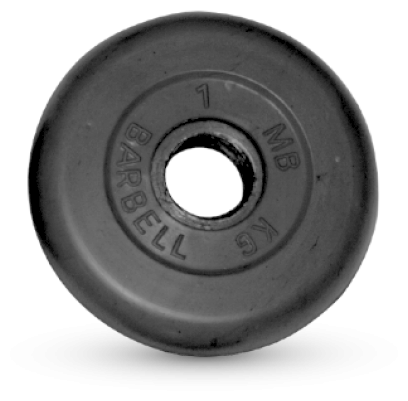 1 кг диск (блин) MB Barbell (черный) 31 мм.