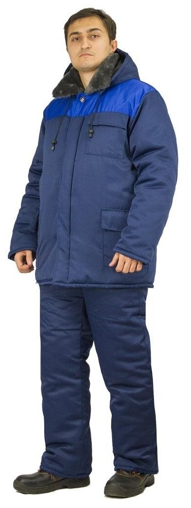 Костюм зимний рабочий "Универсал" утеплённый с капюшоном, куртка+полукомбинезон, размер 52-54/182-188