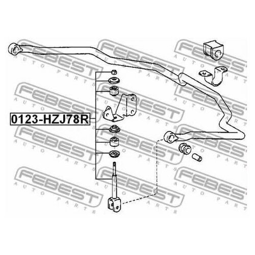 фото Тяга / стойка стабилизатора febest 0123-hzj78r для lexus lx; toyota land cruiser