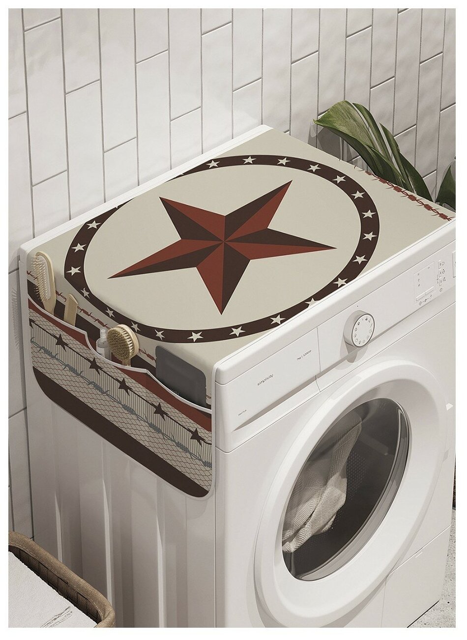 Чехол накидка для стиральной машины Ambesonne с рисунком "Техасская звезда в рамке" 45 на 120см - фотография № 1
