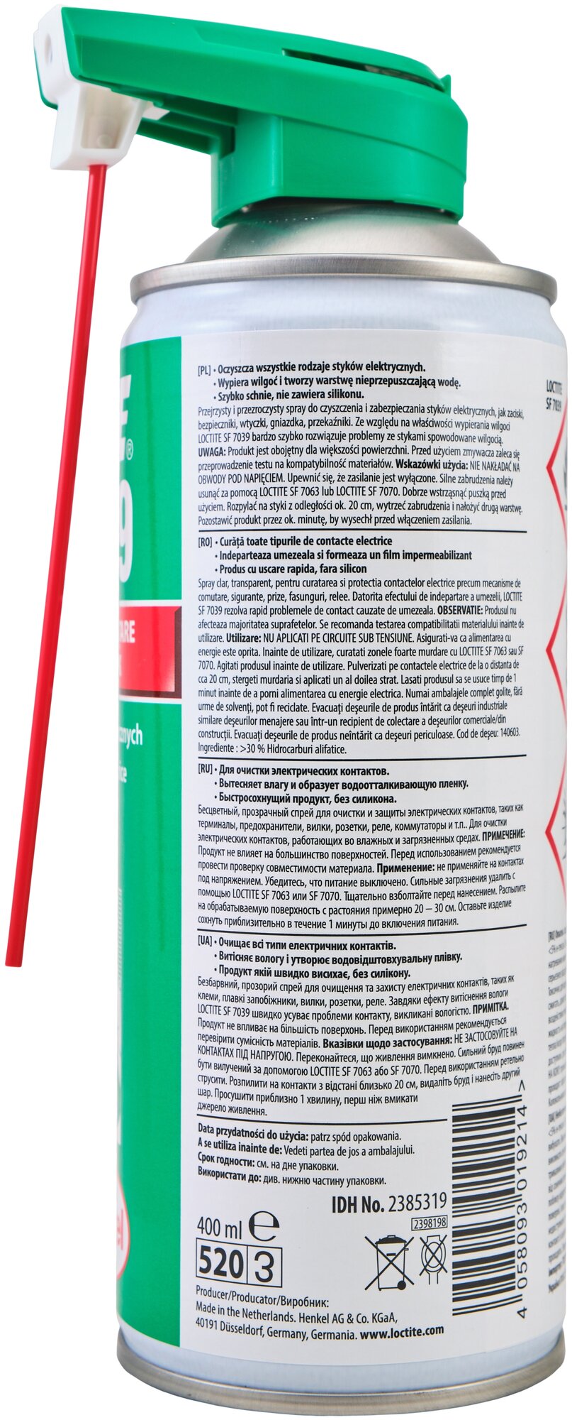 LOCTITE 2385319 Очиститель контактов (спрей) LOCTITE SF 7039 400ML - фото №2