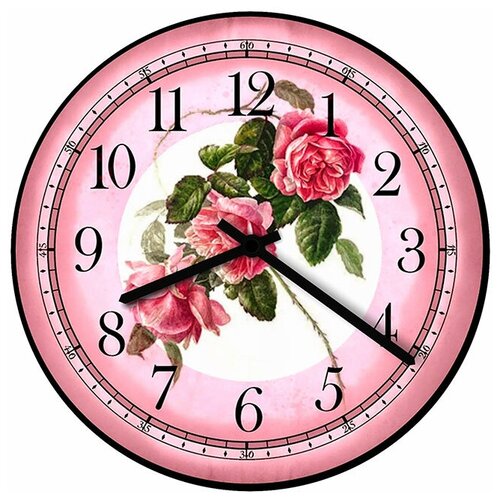 фото Svs настенные часы svs 3501028 flowers красные розы